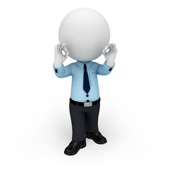 3d white people as service man