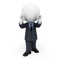 3d white people as business man