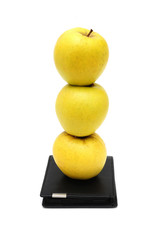 concept of healthy life is investment with apples on wallet