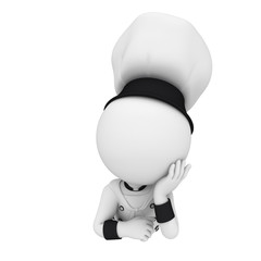 3d white people as chef