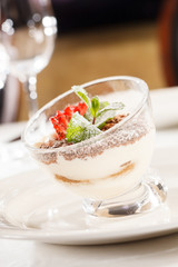 Tiramisu with strawberry