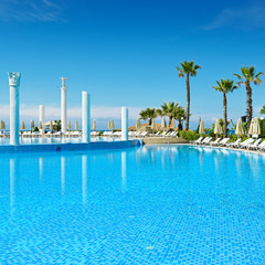 Outdoor swimming pool on the beach