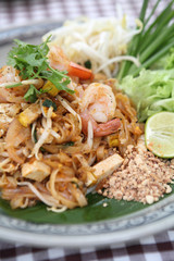 Thai food padthai fried noodle with shrimp
