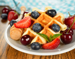 Waffles with berries