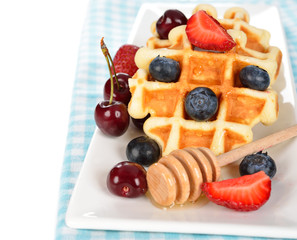 Waffles with berries