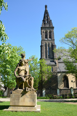 Basilica of Peter & Paul and sculptural group Premysl & Libuse