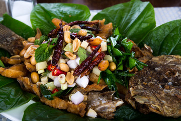 Fried fish with herbs