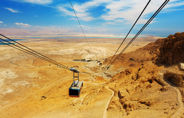 Cable car in fortress Masada
