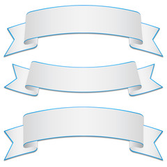 Set of white bands with blue edges