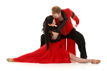 Dancing young couple..