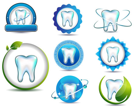 Teeth health care symbols.