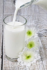 A glass of milk