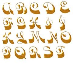 ABC Alfredo gold 3D