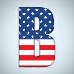 USA Independence Day Alphabet Letters