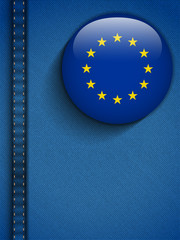Europe Flag Button in Jeans Pocket