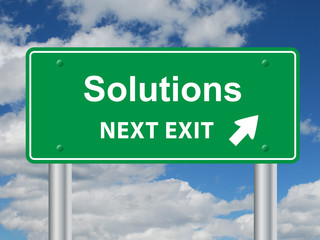 SOLUTIONS NEXT EXIT Signpost (ideas business innovation success)