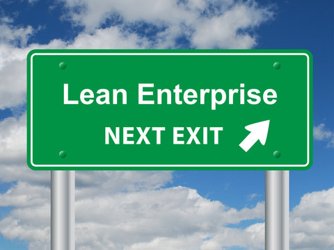 LEAN ENTERPRISE NEXT EXIT Signpost (efficiency quality strategy)
