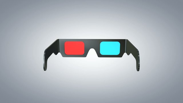 3D glasses rotate 360 animation with alpha matte.	