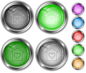 Orphanage. Vector internet buttons.