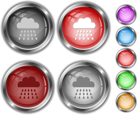 Rain. Vector internet buttons.