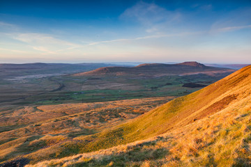 Beautiful view of the Yorkshire Dales at dawn