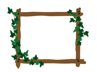 Wooden frame with ivy