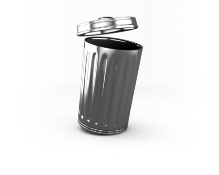 Metall M&uuml;lleimer 3D Rendering