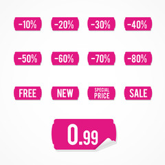 Set: pink etiquettes
