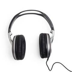 Fototapeta na wymiar headphones head audio music wire classic stereo equipment cable