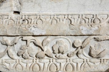 Relief detail in Laodikya Ancient City in Denizli