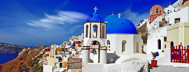 Foto op Canvas panorama of beautiful Oia village - Santorini,Greece © Freesurf