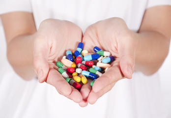 Pills in hands