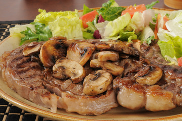 Juicy grilled rib steak