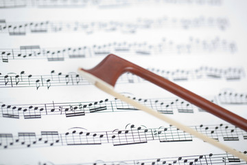 bow and sheet music