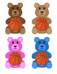 Stuffed Bears With Basketballs