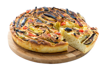 italian focaccia with vegetables