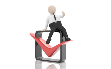 Office scenes (clerk showing thumb up )