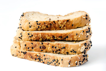Slice Brown Bread Closeup.