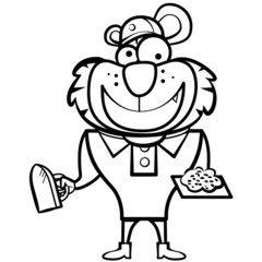 coloring cartoon tiger builder with derby tool