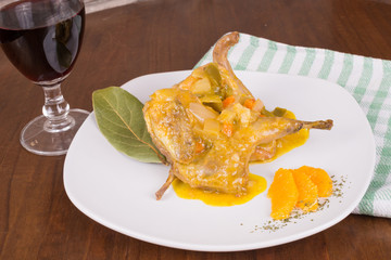 Portion of quail