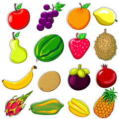 Fresh Fruits Doodle Style