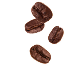 Coffee beans isolated on white.