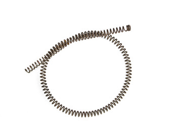 Coil spring on the white background