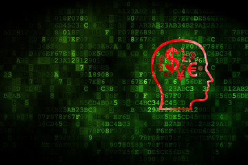 Business concept: Finance Symbol on digital background