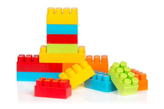 Colorful plastic bricks