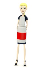 3d render of cartoon character with glue