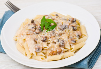 penne pasta with mushroom sauce