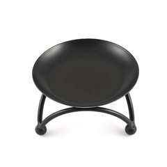 Black metal forged stand isolated