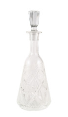 Crystal glass decanter vessel isolated