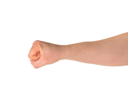Fist hand gesture isolated